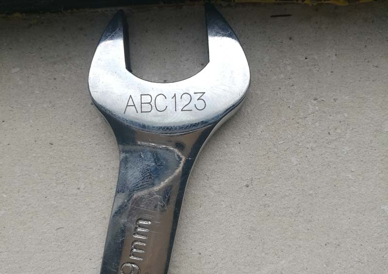 钢件工具产品打标效果